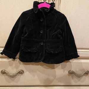 Crewcuts Black Velour Ruffle Blazer Sz 2T